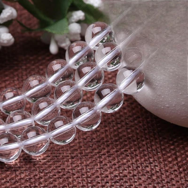 Hongchu Jewelry 7A Grade Natural White Crystal Loose Beads Round beads Semi-Finished Products DIY Accessory Beads Wholesale