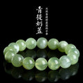 Jiuya Crystal  Natural Xiuyan Jade Round Bead Bracelet Green Grape Milk Cover Color Xiu Jade Loose Bead Bracelet Factory direct sales