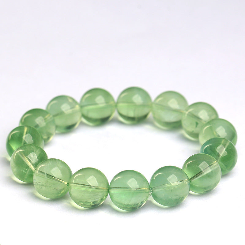 Famous City Crystal Natural Ice Green Fluorite Bracelet Green Fluorite Round Bead Bracelet Loose Beads Wholesale