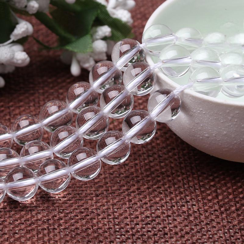 Hongchu Jewelry 7A Grade Natural White Crystal Loose Beads Round beads Semi-Finished Products DIY Accessory Beads Wholesale