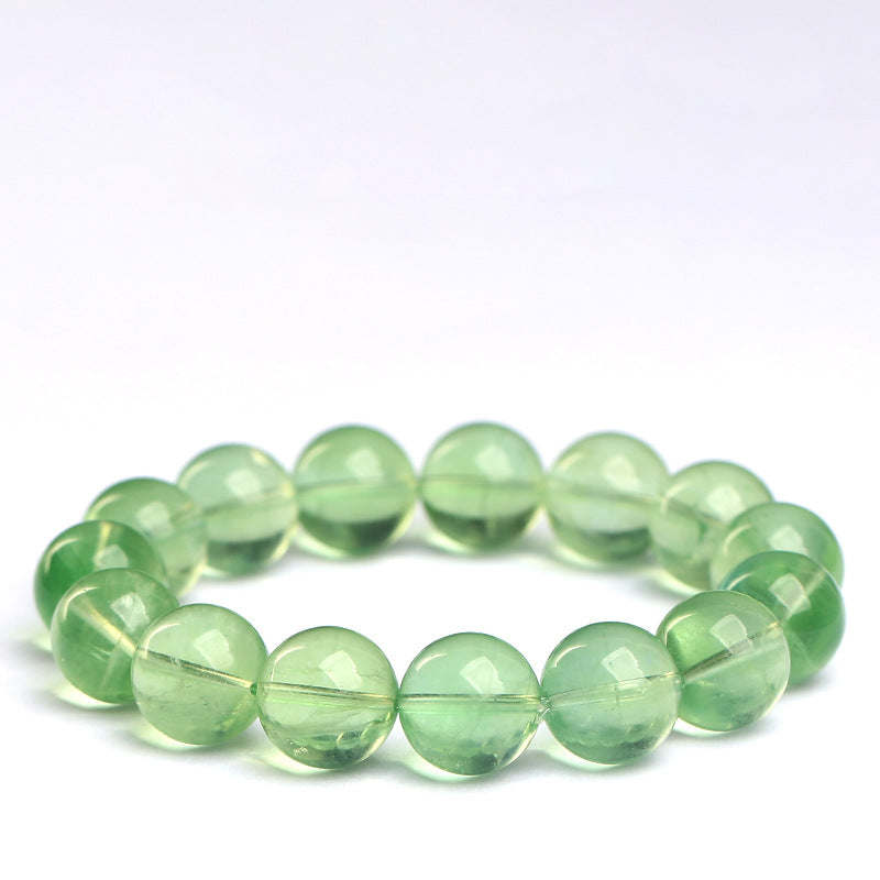 Famous City Crystal Natural Ice Green Fluorite Bracelet Green Fluorite Round Bead Bracelet Loose Beads Wholesale