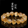 Jiuya Crystal 7A Grade Violent Yellow Ace Crystal Round Bead Bracelet  Dark Yellow Rainbow Citrine Loose Bead Bracelet