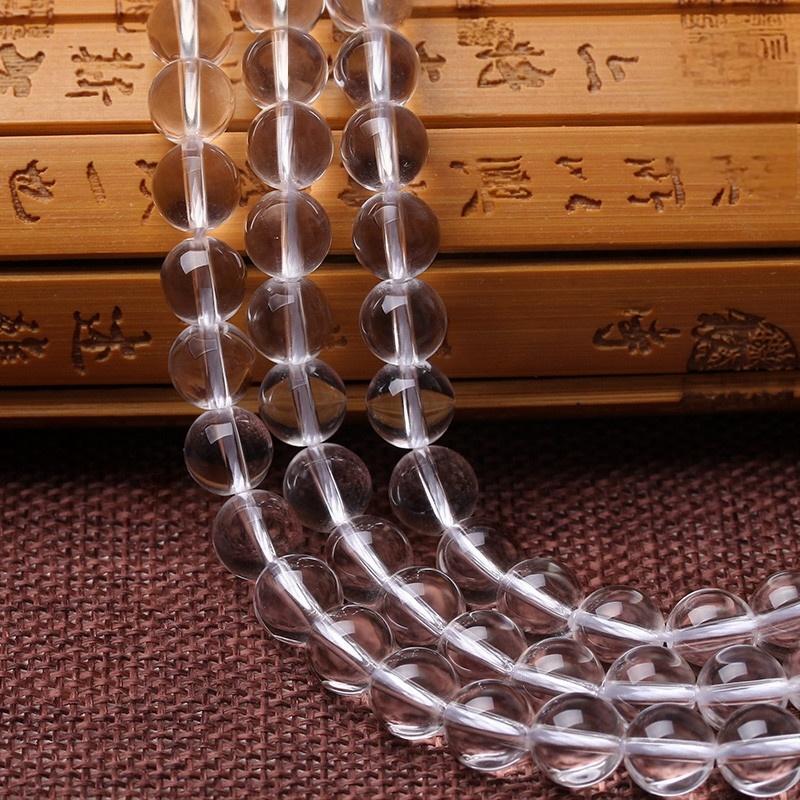 Hongchu Jewelry 7A Grade Natural White Crystal Loose Beads Round beads Semi-Finished Products DIY Accessory Beads Wholesale