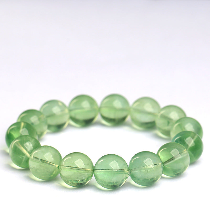 Famous City Crystal Natural Ice Green Fluorite Bracelet Green Fluorite Round Bead Bracelet Loose Beads Wholesale