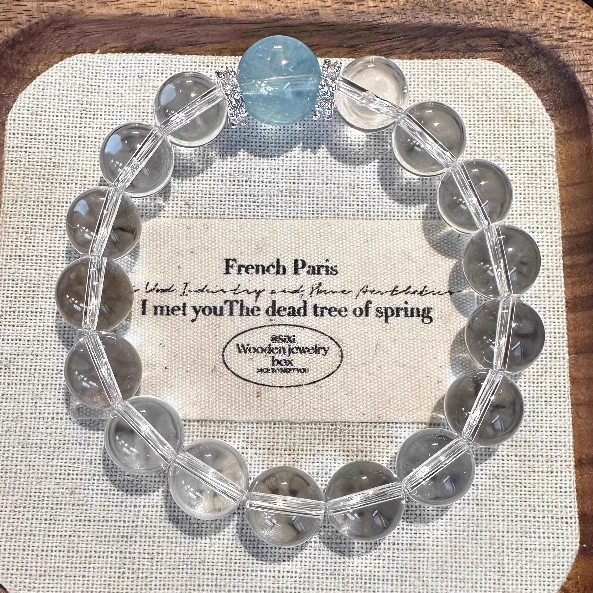 Aquamarine White Crystal Bracelet for Women2025New Hot-Selling Light Luxury Niche High-End Feel Valentine's Day Gift for Girlfriend