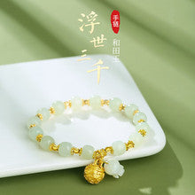 Goddess Tears Nine-Tailed Fox Horse Pink Quartz Original Chinese Style Natural Agate Fox Bracelet High-Quality New Chinese Style Bracelet
