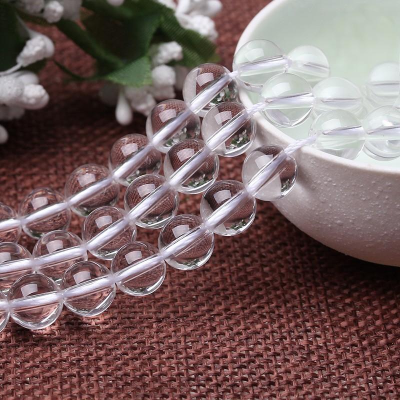 Hongchu Jewelry 7A Grade Natural White Crystal Loose Beads Round beads Semi-Finished Products DIY Accessory Beads Wholesale