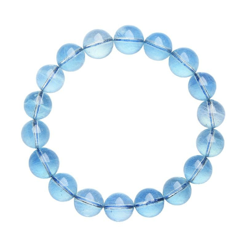 Jiuya Crystal Natural Aquamarine Loose Beads Round beads DIY Handmade Jewelry Beads Semi-Finished Products Wholesale