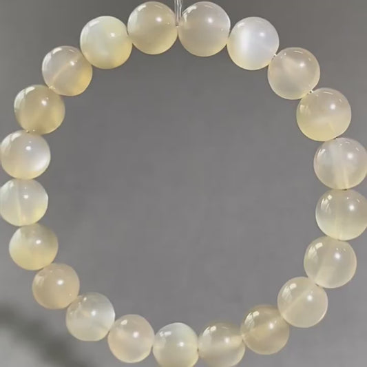 Jiuya Crystal  Natural Milk Tea Moonlight Round Bead Bracelet Backbone Tea Moonlight Loose Bead Bracelet Factory direct sales